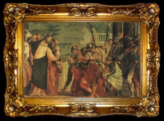 framed  VERONESE (Paolo Caliari) Jesus and the Centurion, ta009-2